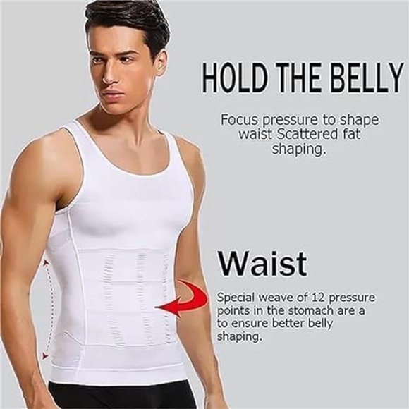 (2-Pack) Body Shaping Tank Top - Shapewear for Men - Abdomen Slimming XXL *NEW* - Picture 3 of 6